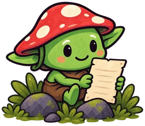 A goblin reading a list